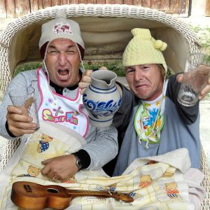 Bees denäwe Mundartduo beim 1. Karlbacher Treff der FWG