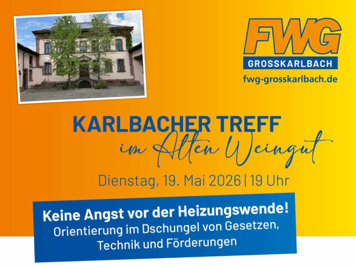 2. Karlbacher Treff der FWG – Stefan Leist informiert über Heizen in der Zukunft